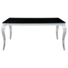 Carone Rectangular Dining Table Chrome and Black