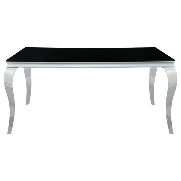 Carone Rectangular Dining Table Chrome and Black