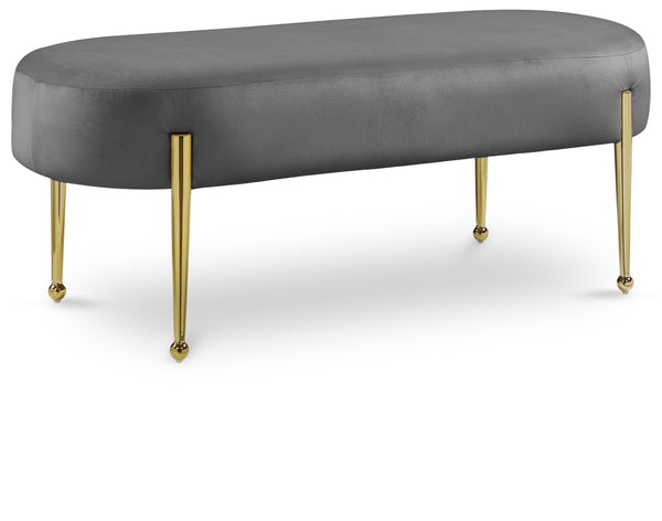 Gia Grey Velvet Bench