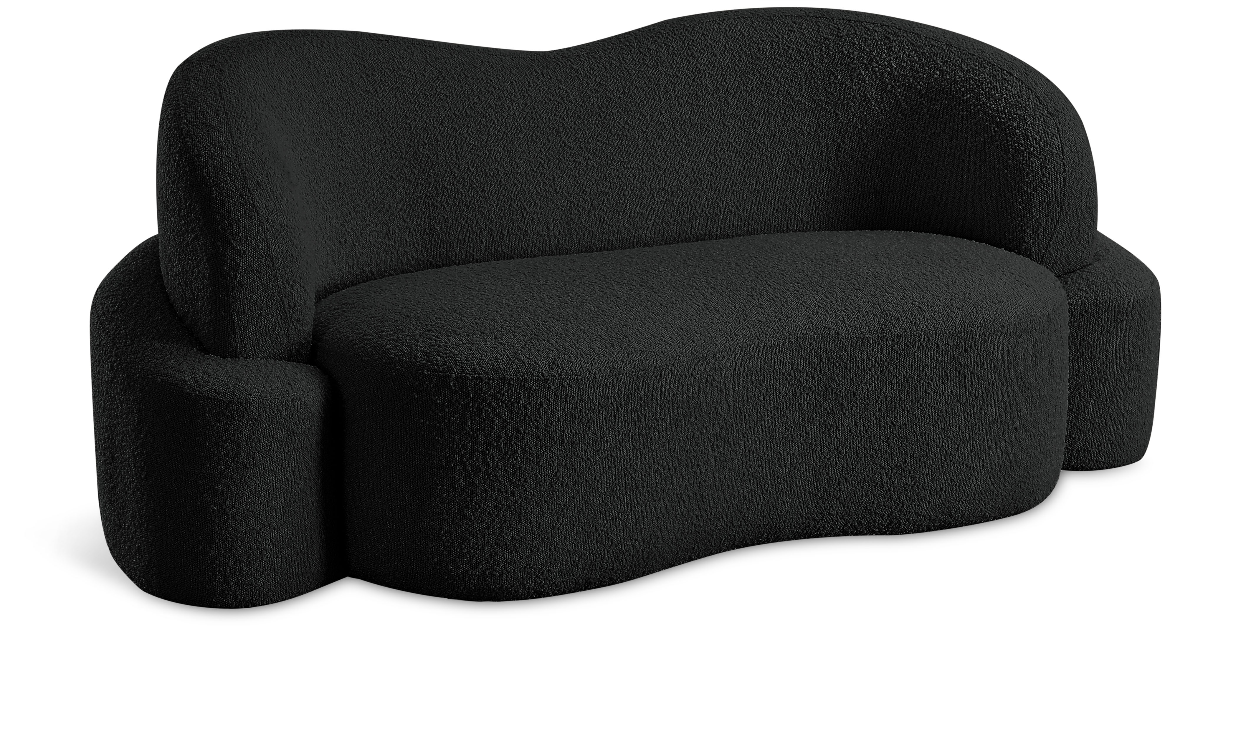 Principessa Black Boucle Fabric Loveseat