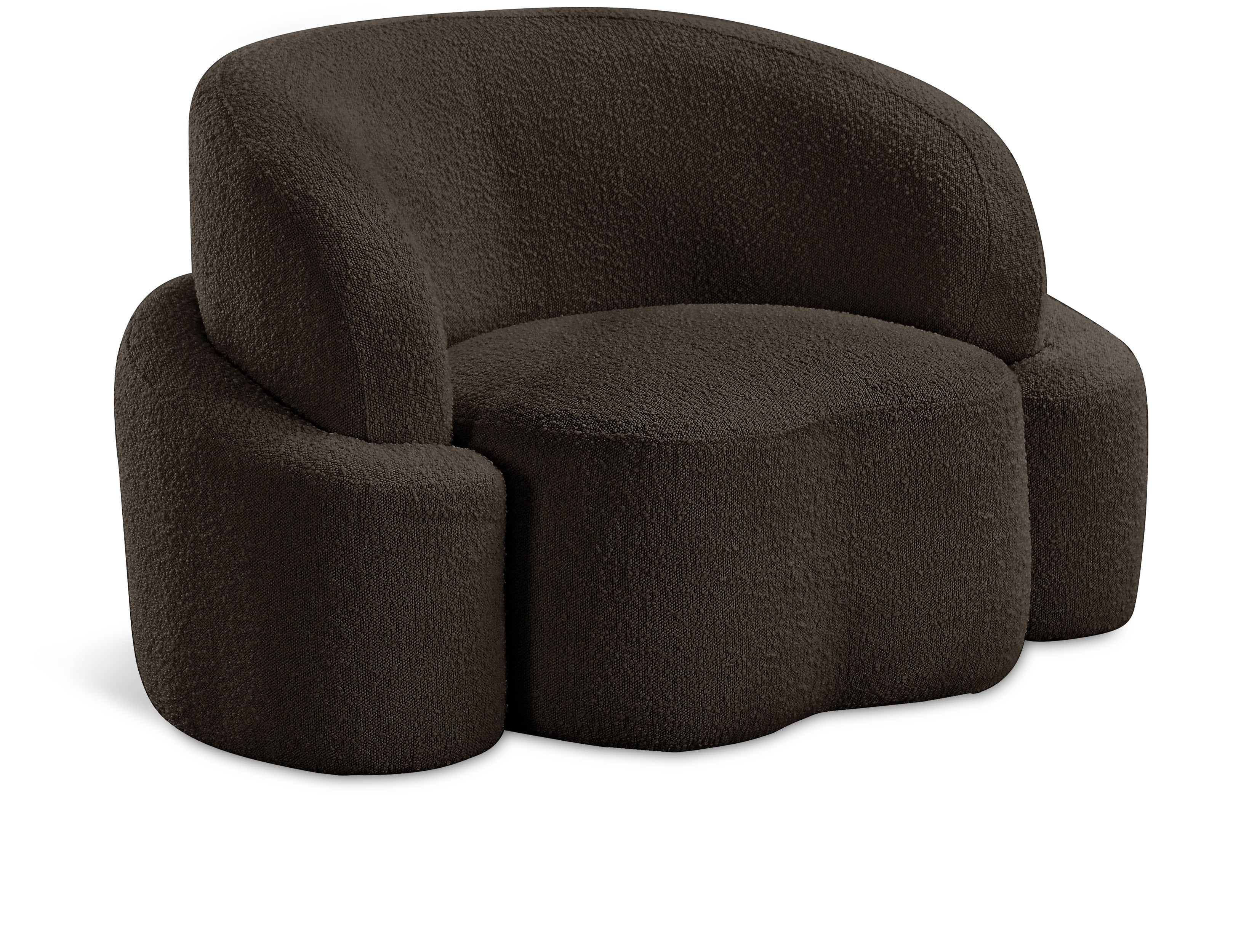 Principessa Brown Boucle Fabric Chair