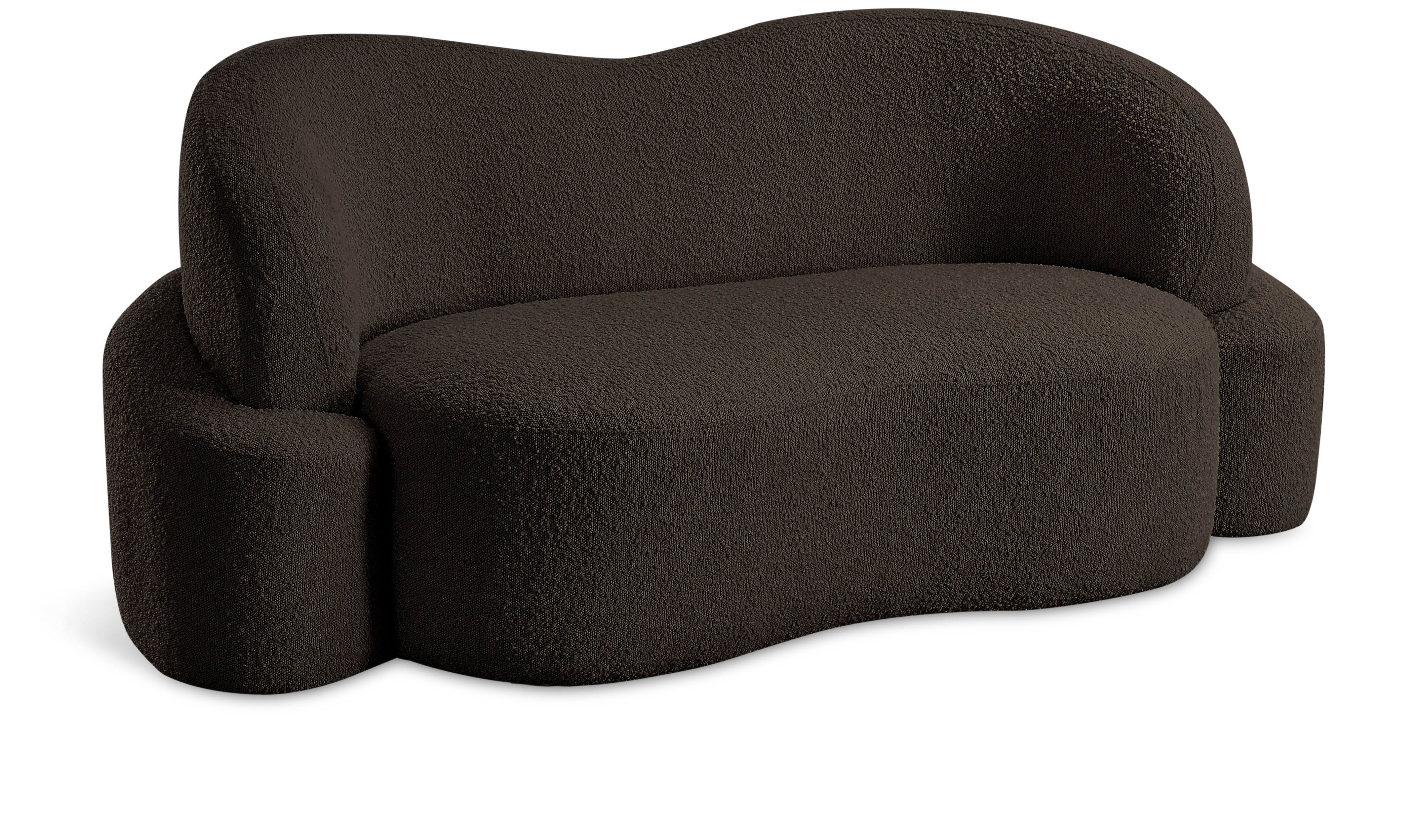 Principessa Brown Boucle Fabric Loveseat