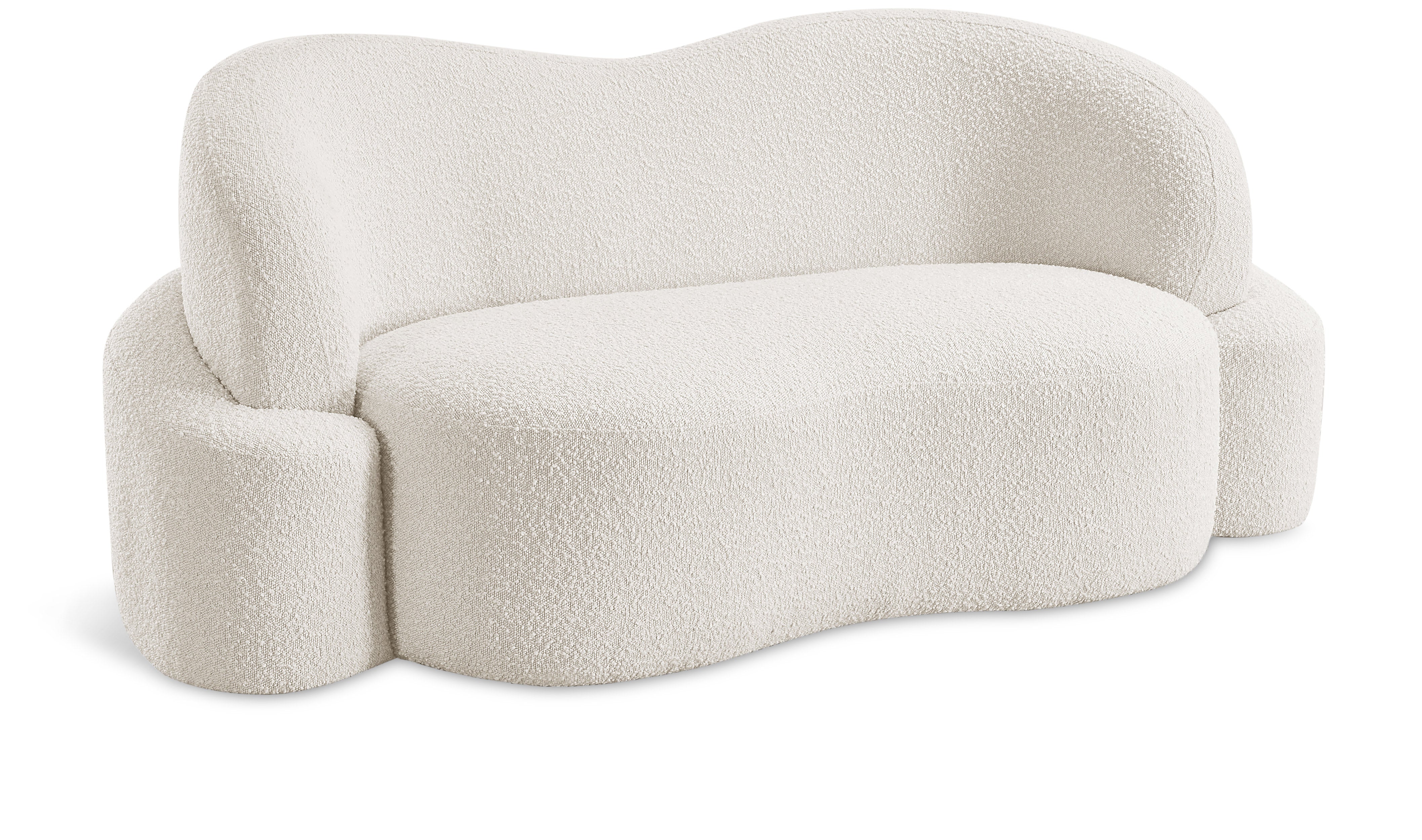 Principessa Cream Boucle Fabric Loveseat