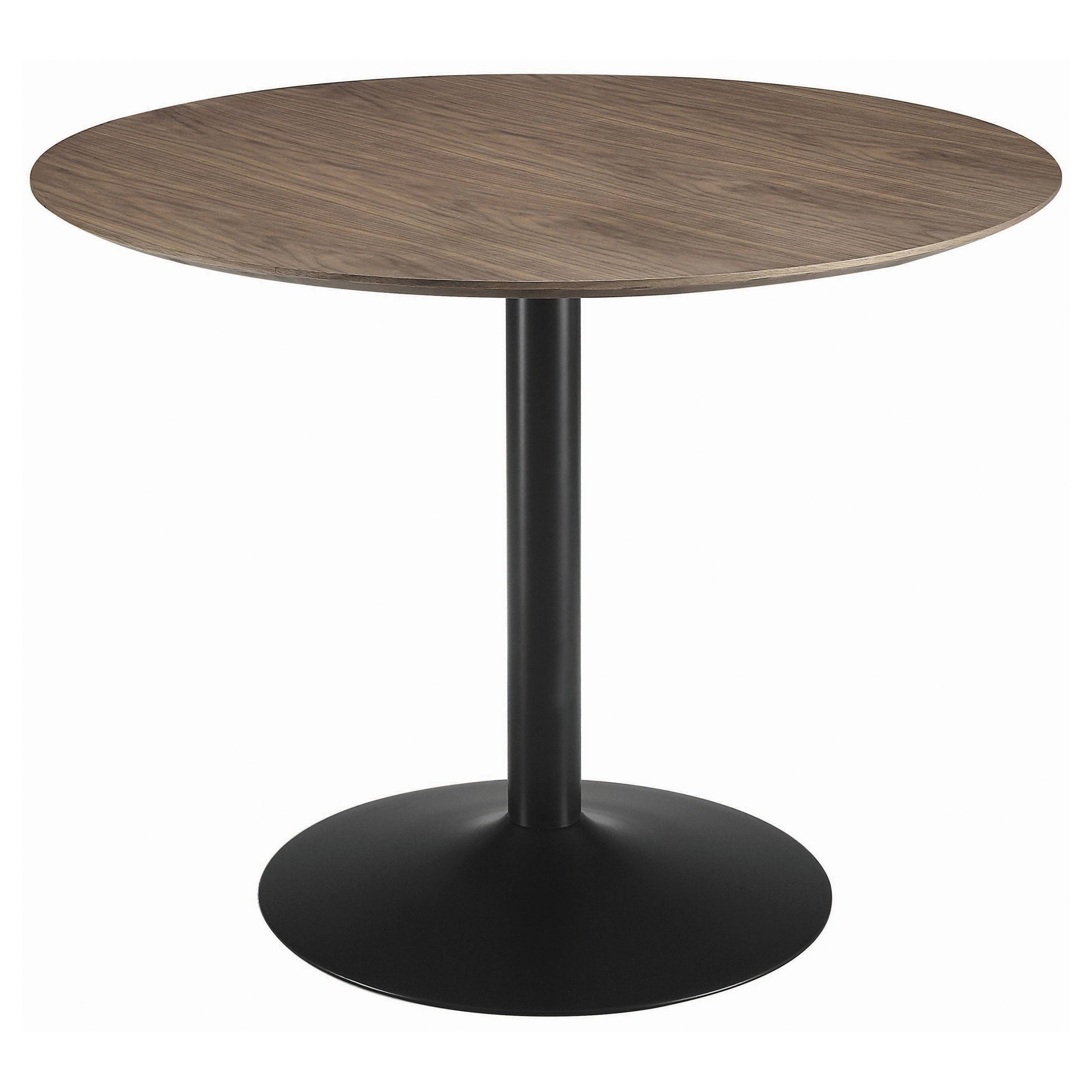 Cora Round Dining Table Walnut and Black