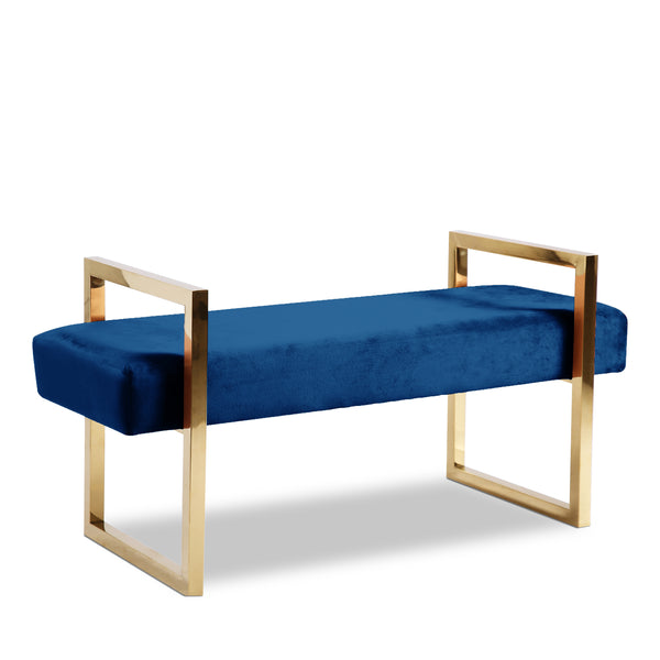 Olivia Navy Velvet Bench