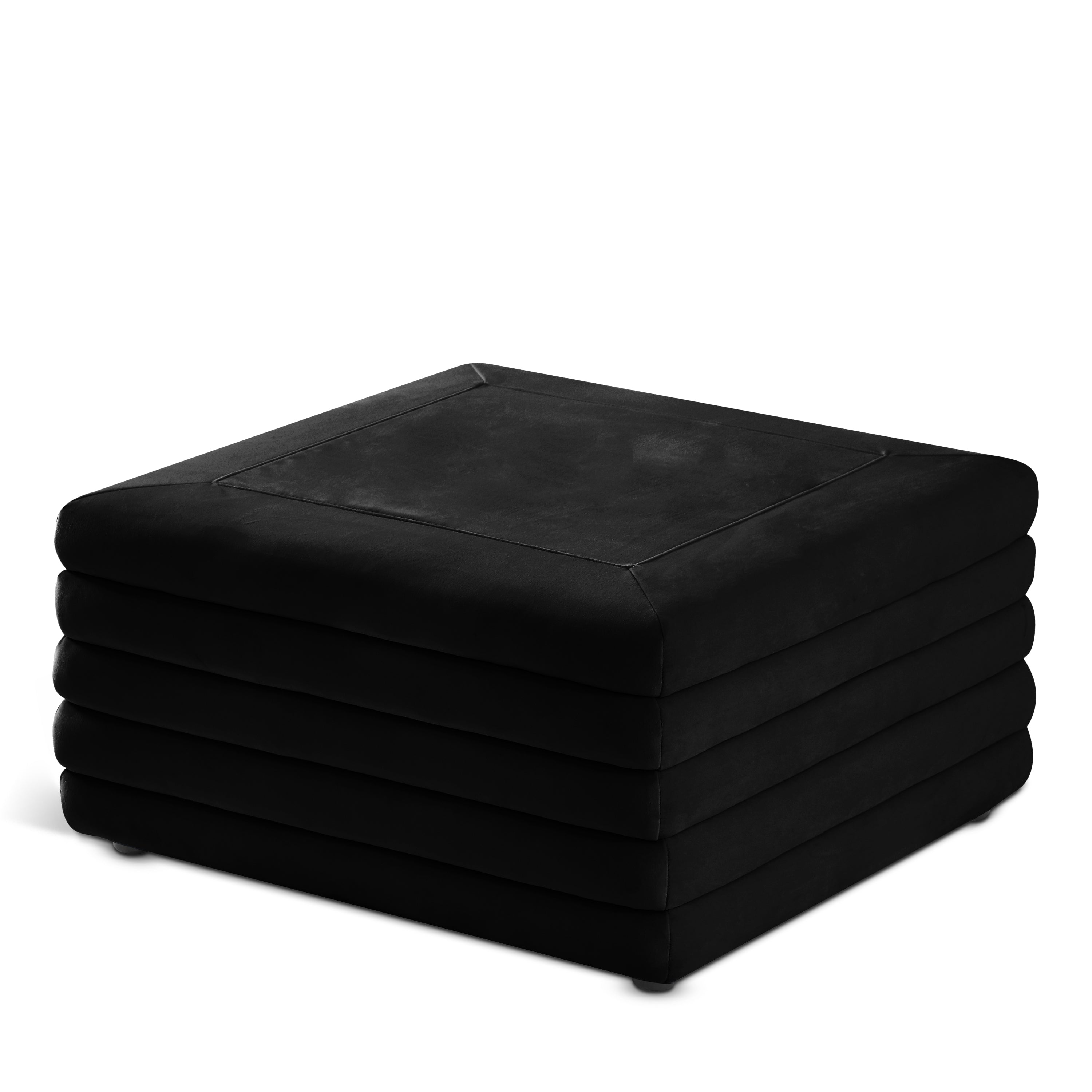 Lorenzo Black Velvet Ottoman