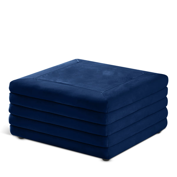 Lorenzo Navy Velvet Ottoman