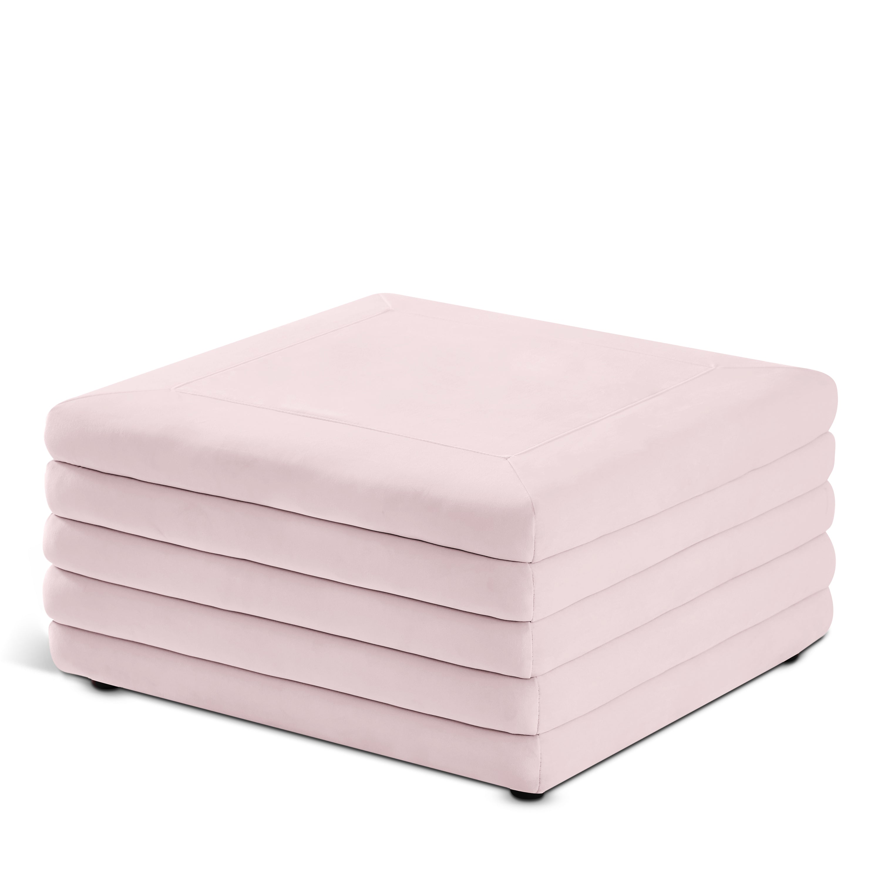 Lorenzo Pink Velvet Ottoman