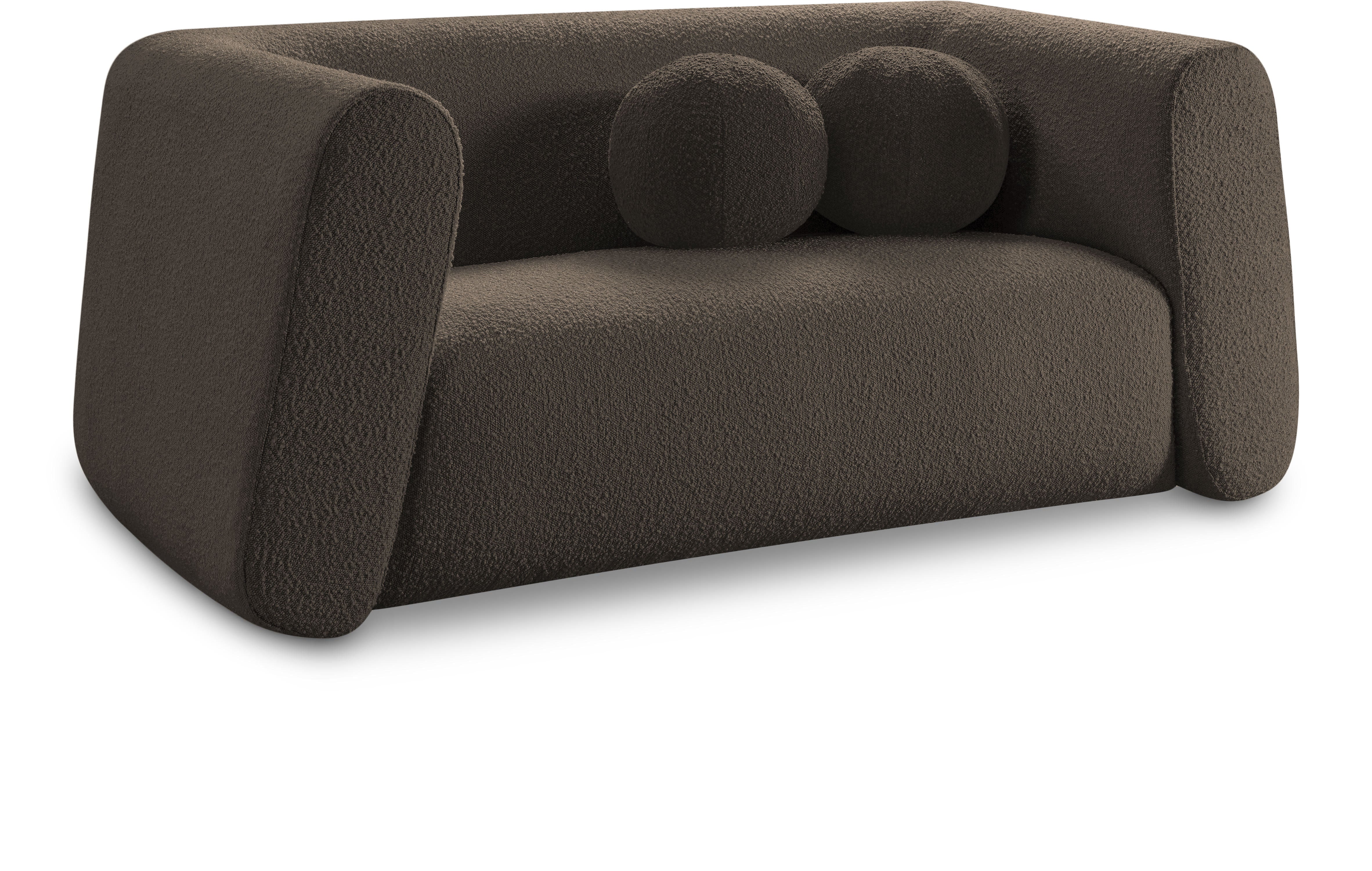 Abbington Brown Boucle Fabric Loveseat