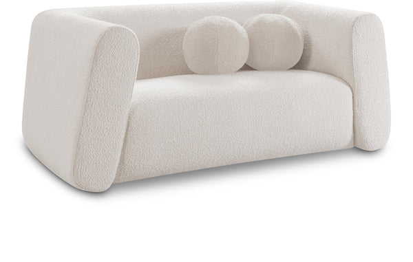 Abbington Cream Boucle Fabric Loveseat