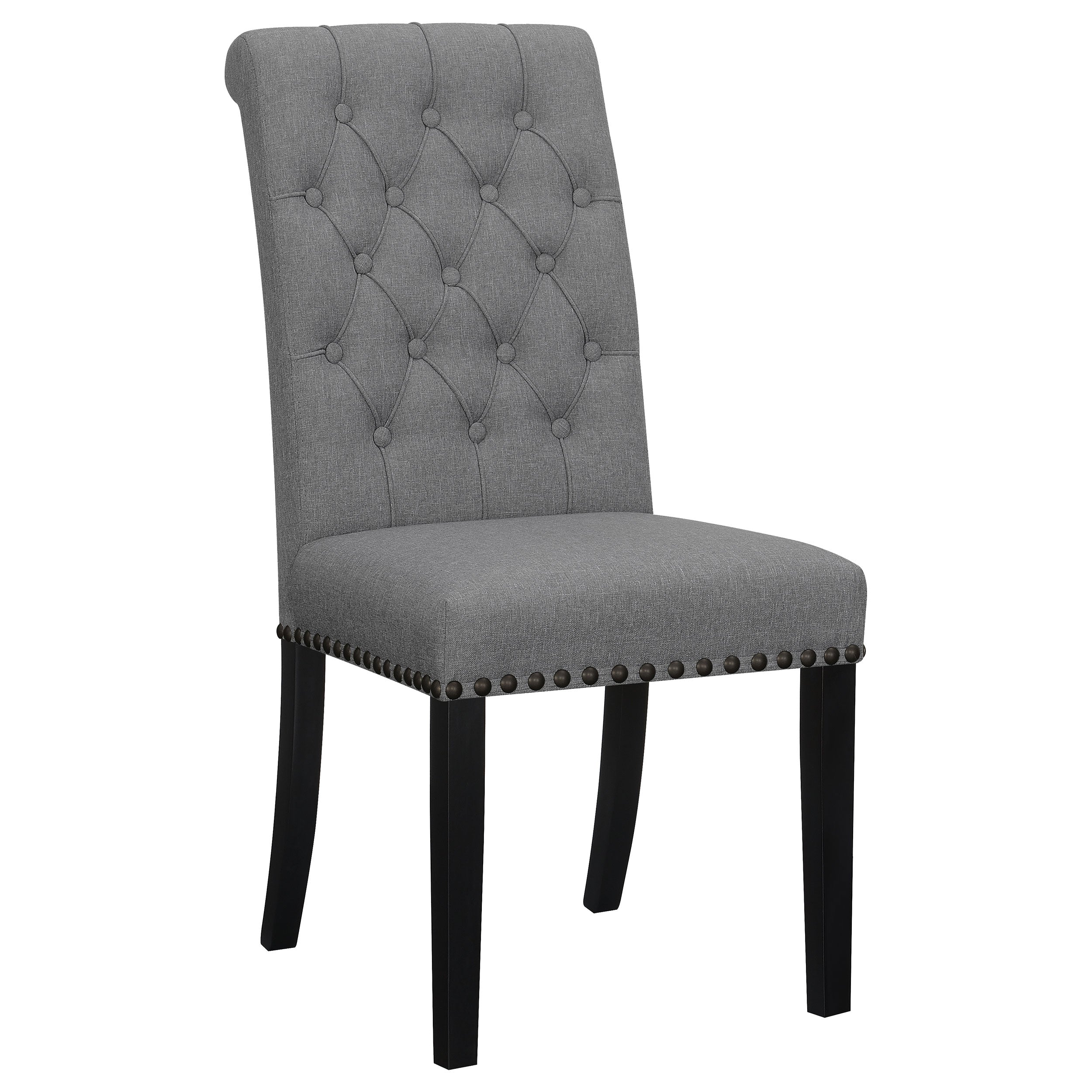 Alana Upholstered Tufted Side Chairs with Nailhead Trim (Set of 2)