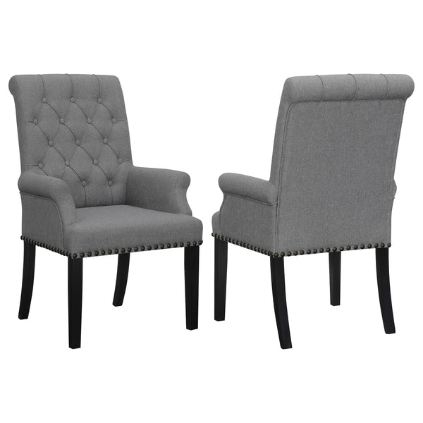 Alana Upholstered Tufted Arm Chair with Nailhead Trim