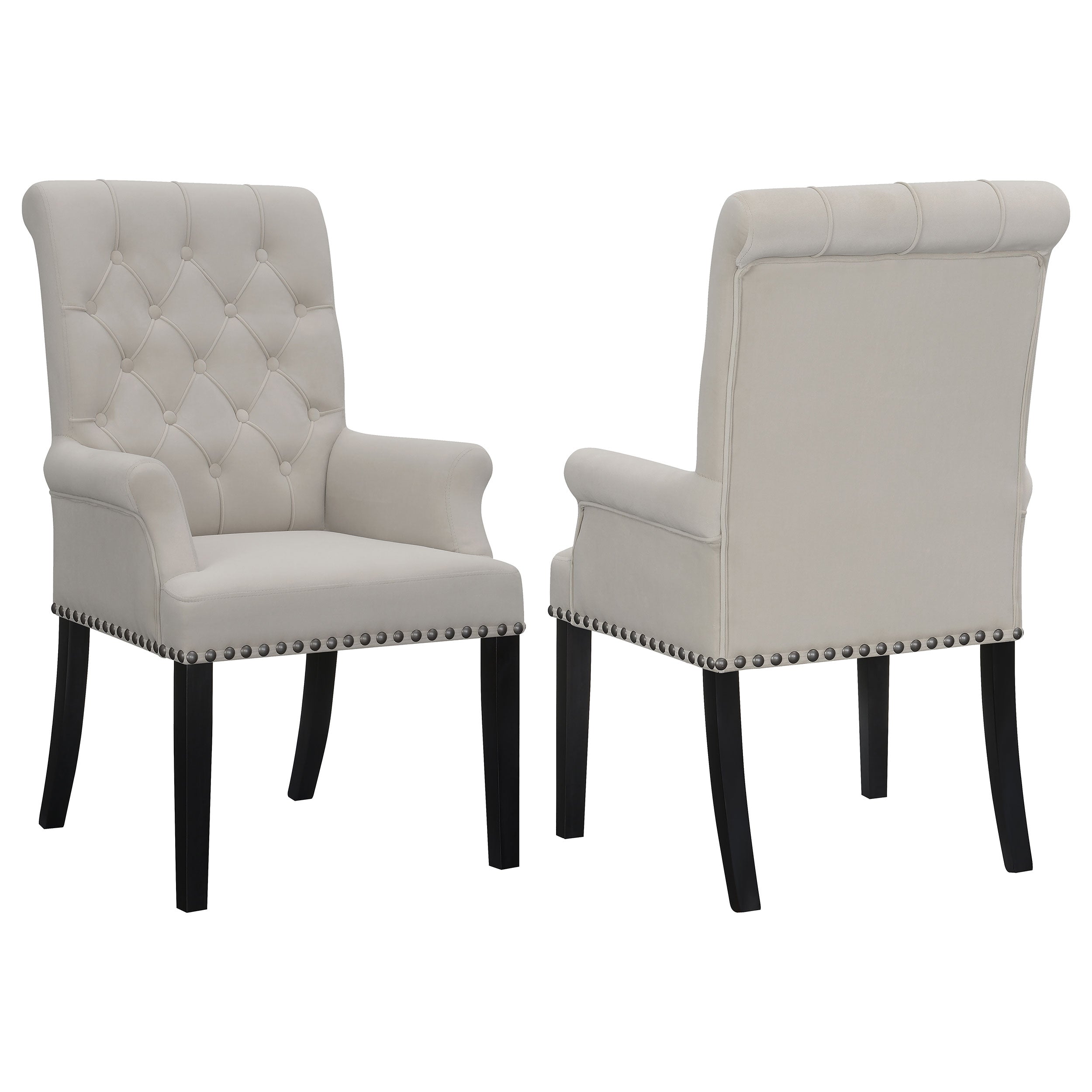 Alana Upholstered Tufted Arm Chair with Nailhead Trim