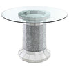 Ellie Pedestal Round Glass Top Counter Height Table Mirror