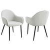 Emma Upholstered Dining Arm Chair Fog Grey and Black (Set of 2)