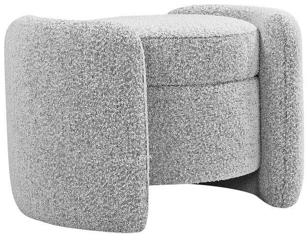 Horizon Grey Boucle Fabric Ottoman