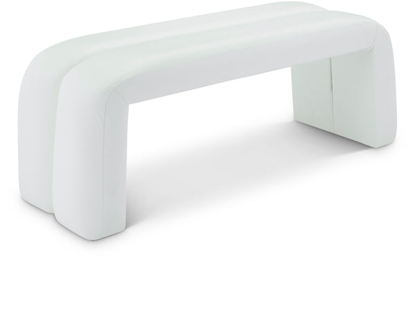 Arc White Vegan Leather Bench