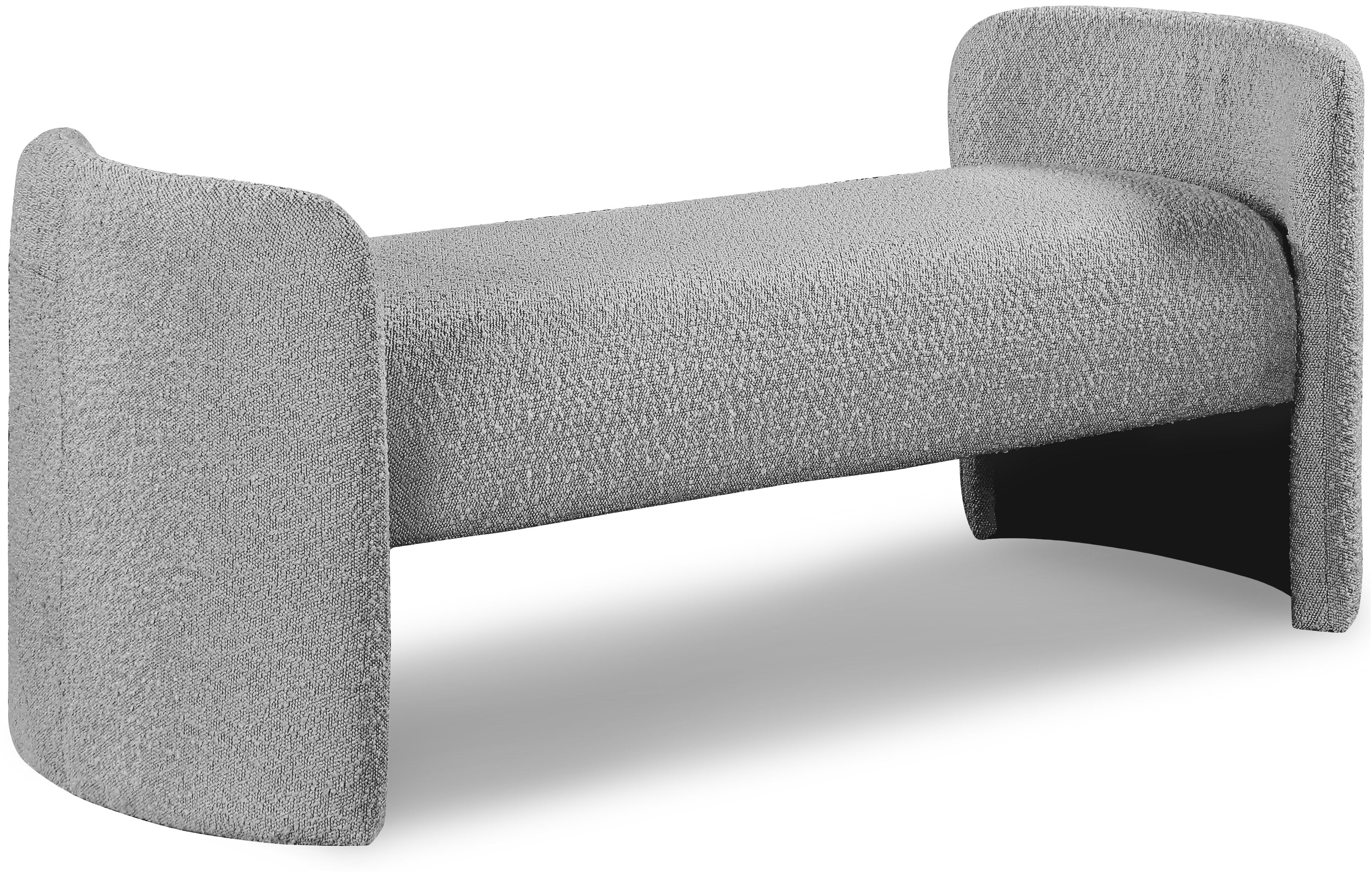 Peyton Grey Boucle Fabric Bench