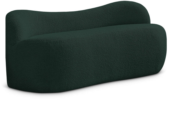 Flair Green Boucle Fabric Bench