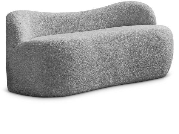 Flair Grey Boucle Fabric Bench