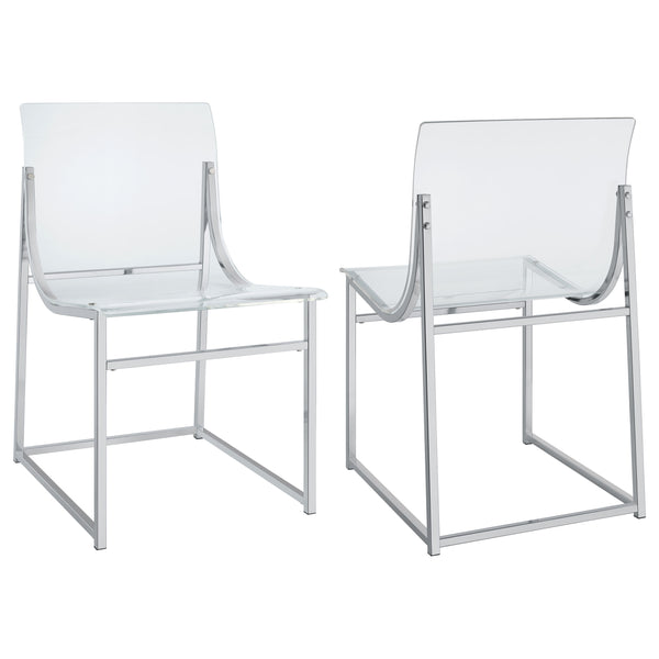 Adino Acrylic Dining Side Chair Clear and Chrome