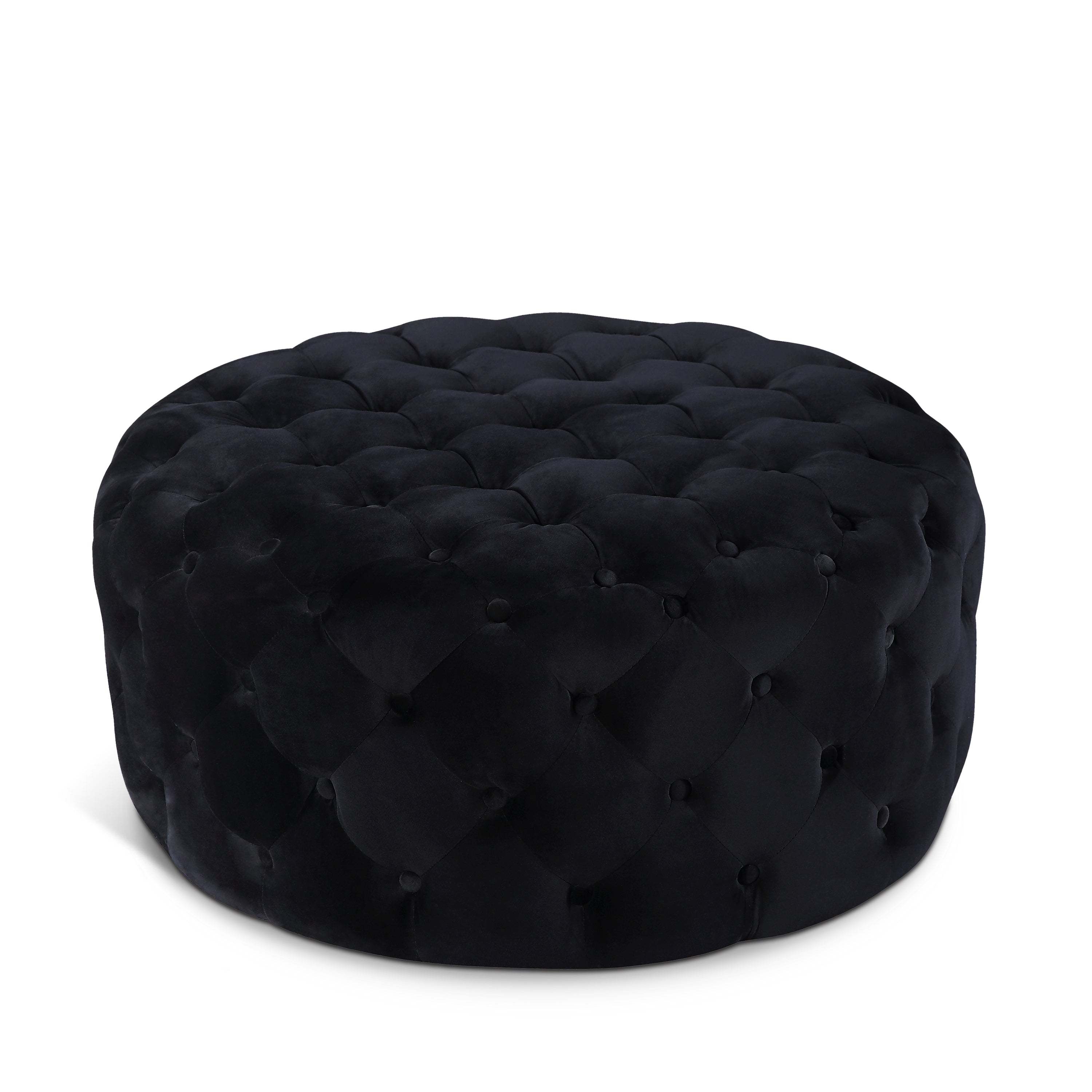 Addison Black Velvet Ottoman/Bench