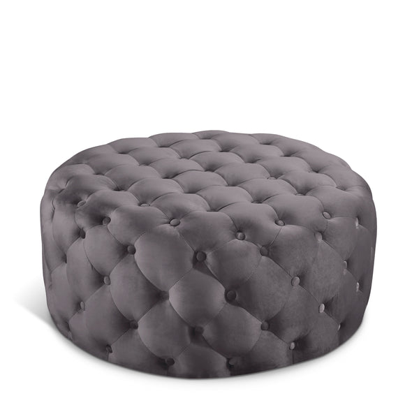 Addison Grey Velvet Ottoman/Bench