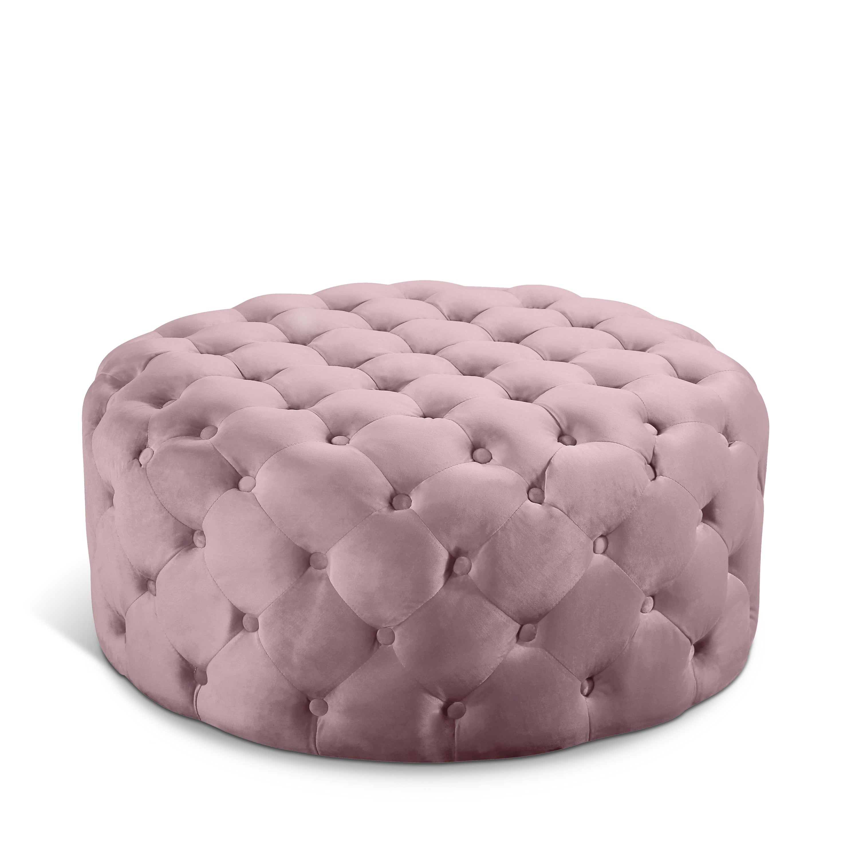 Addison Pink Velvet Ottoman/Bench