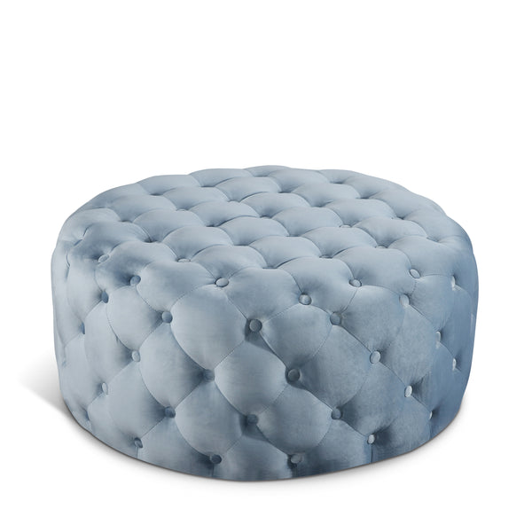 Addison Sky Blue Velvet Ottoman/Bench