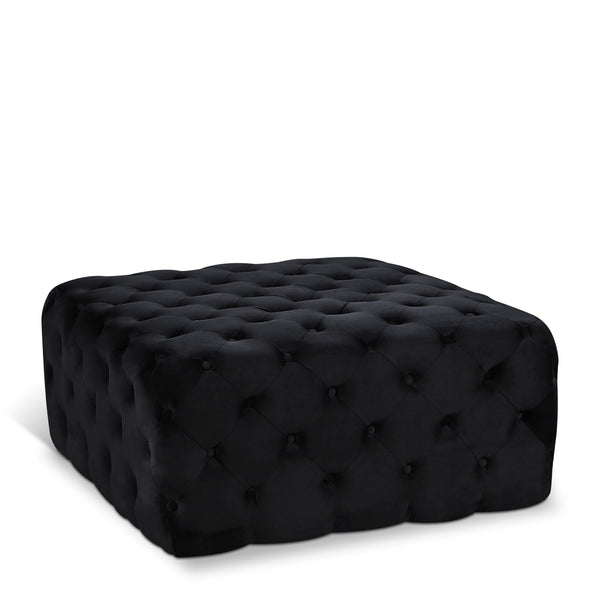 Ariel Black Velvet Ottoman/Bench