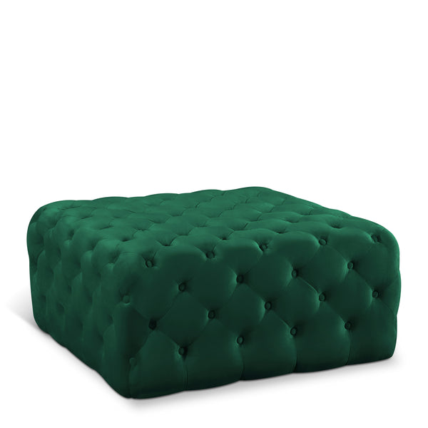 Ariel Green Velvet Ottoman/Bench