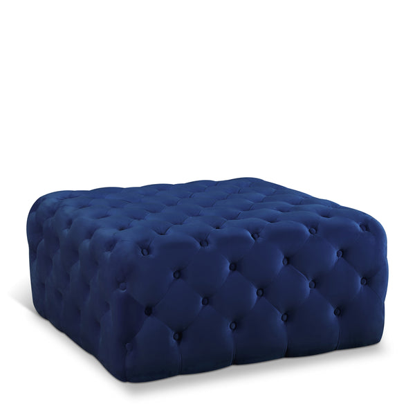 Ariel Navy Velvet Ottoman/Bench