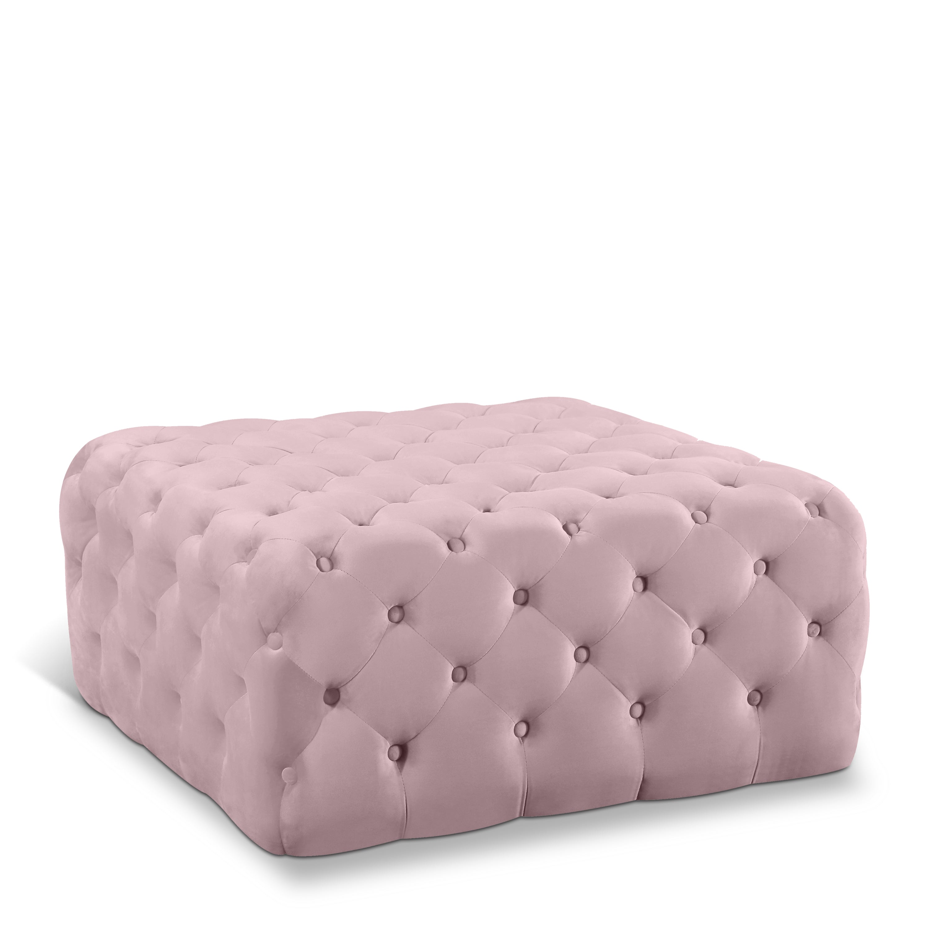 Ariel Pink Velvet Ottoman/Bench