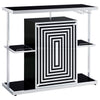 Zinnia 2-tier Bar Unit Glossy Black and White