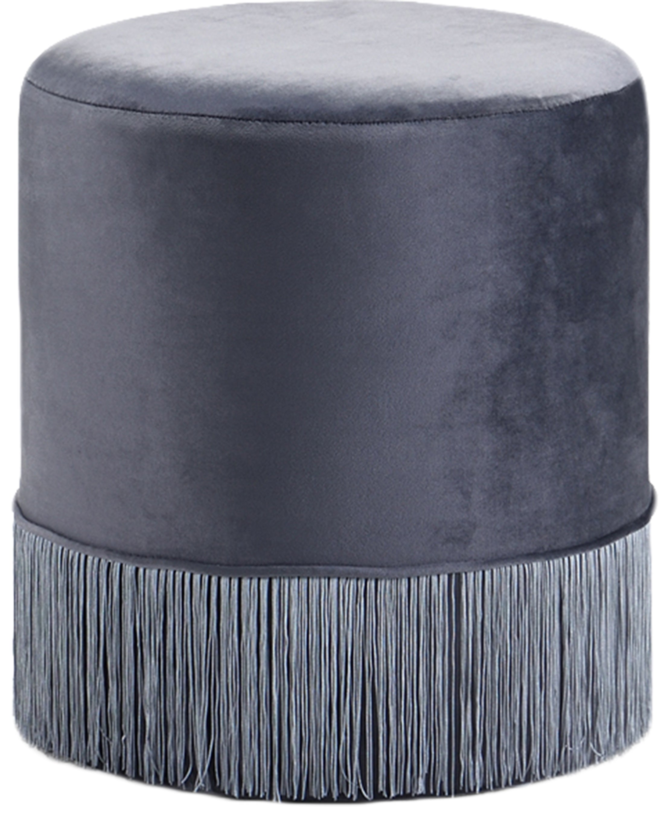 Teddy Grey Velvet Ottoman/Stool