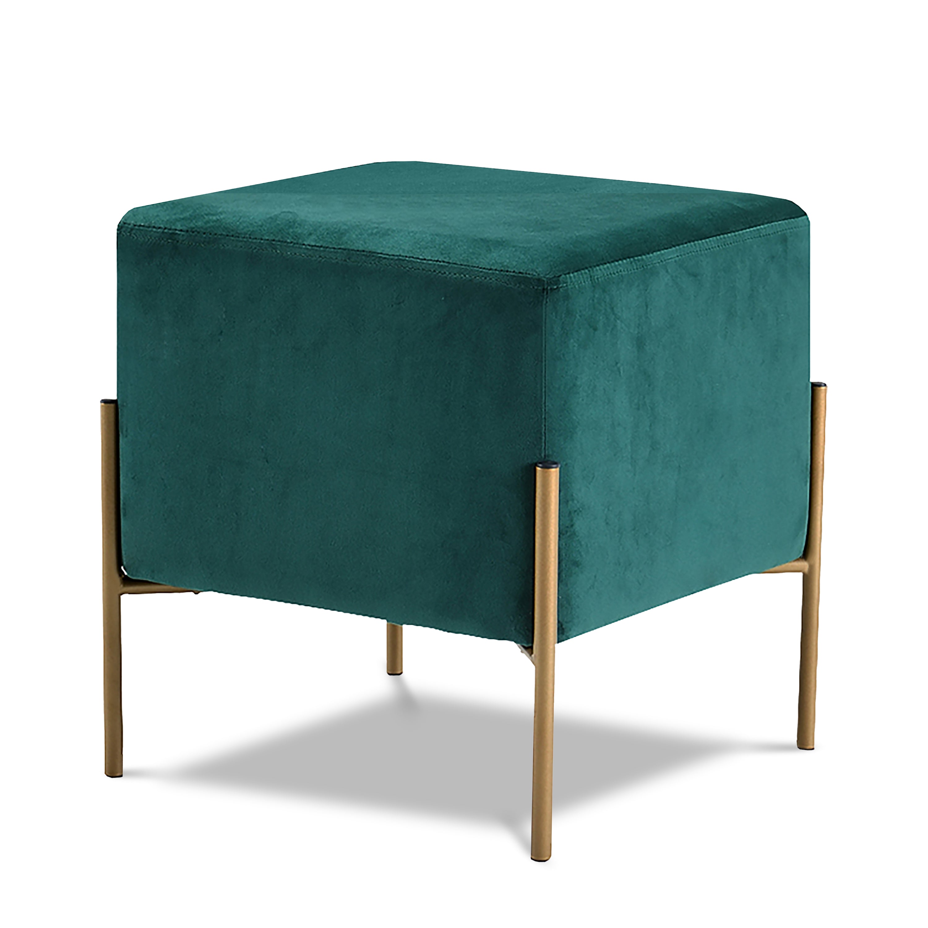 Isla Green Velvet Ottoman/Stool