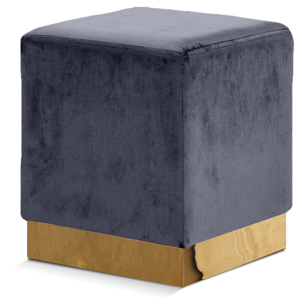 Jax Grey Velvet Ottoman/Stool