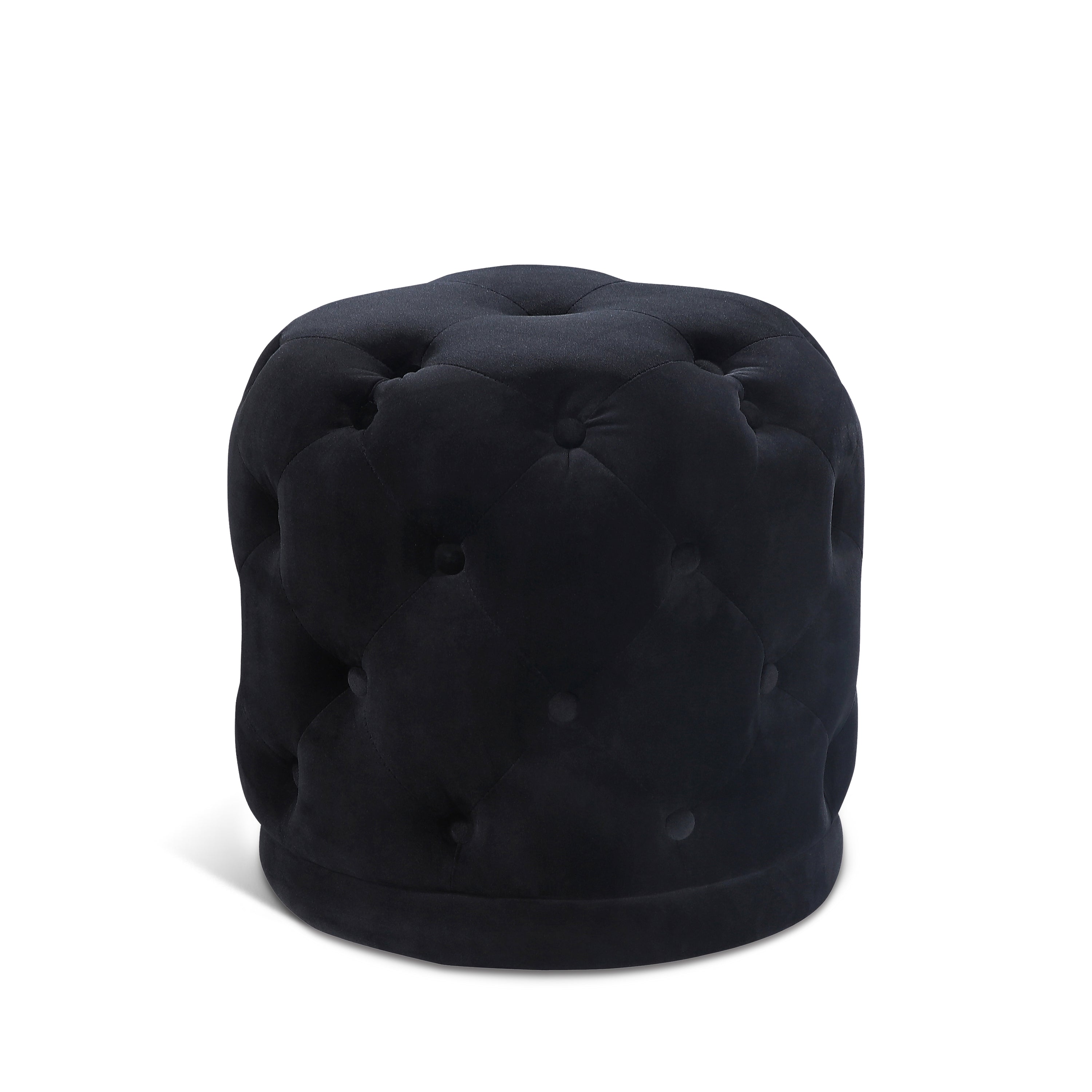 Harper Black Velvet Ottoman/Stool