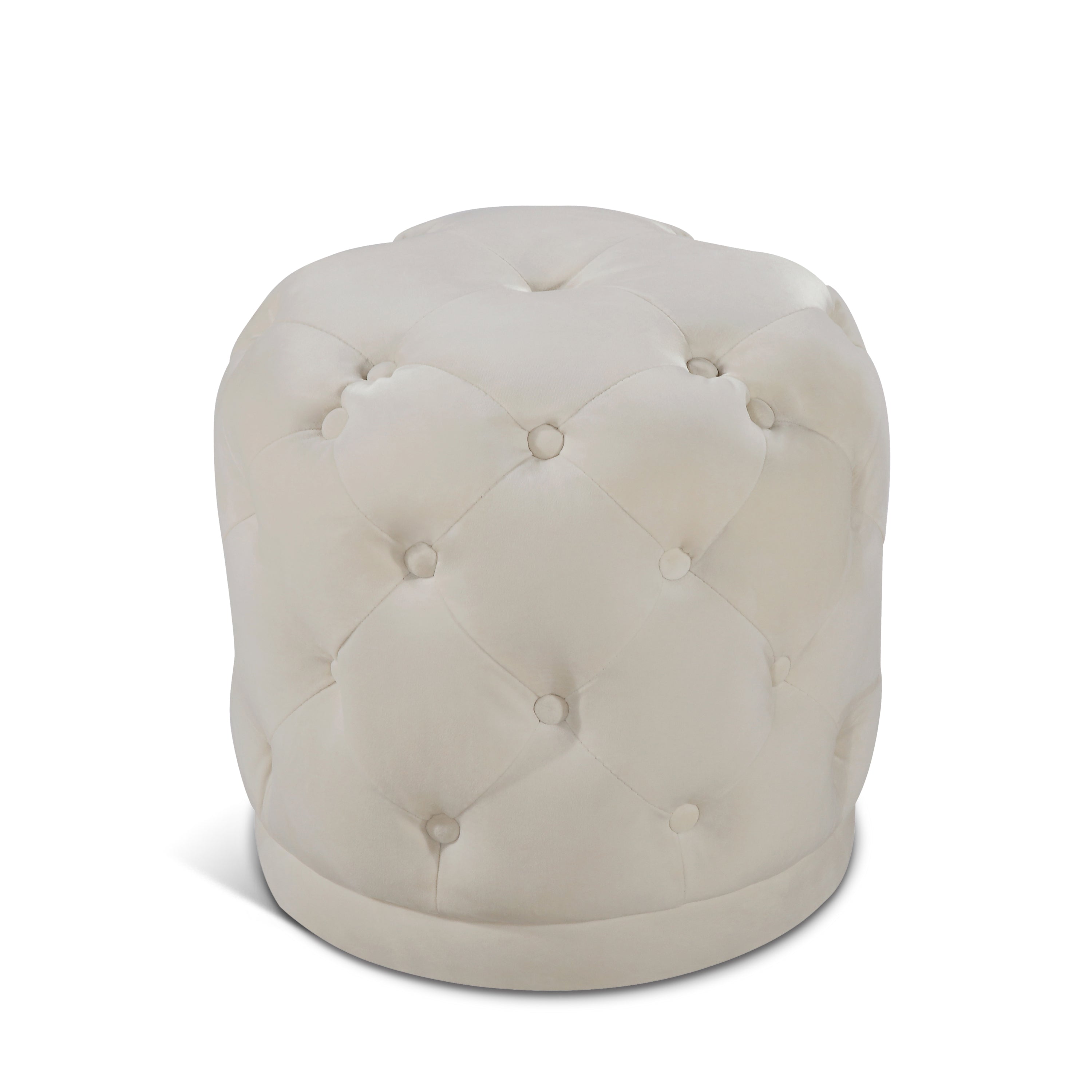 Harper Cream Velvet Ottoman/Stool