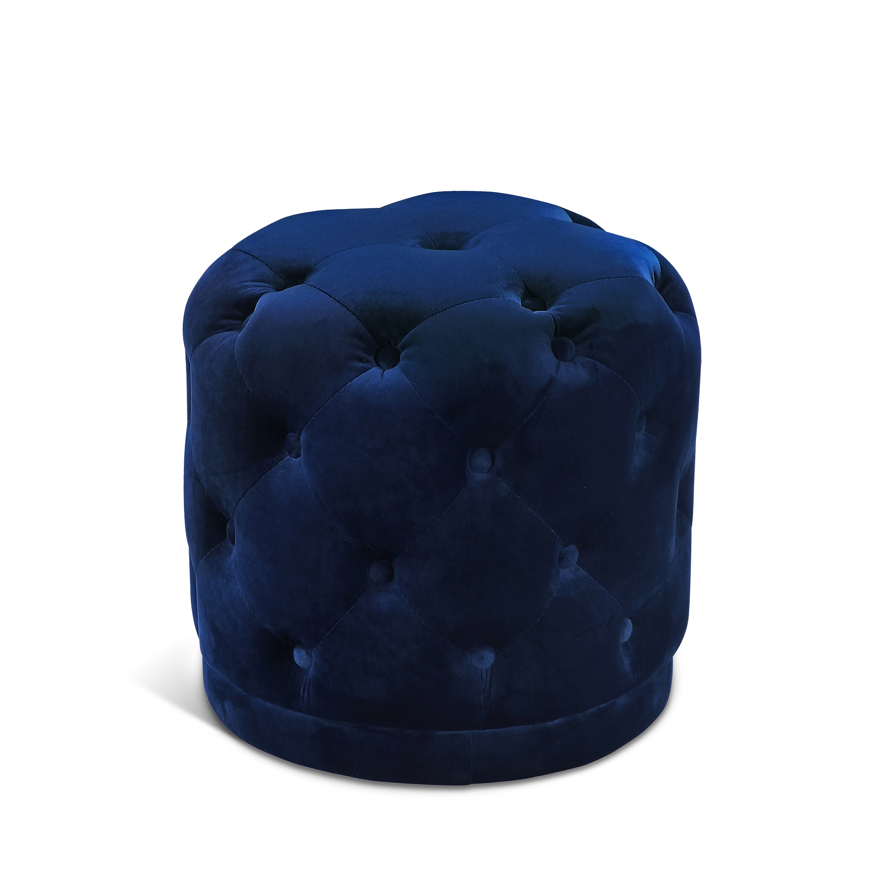 Harper Navy Velvet Ottoman/Stool