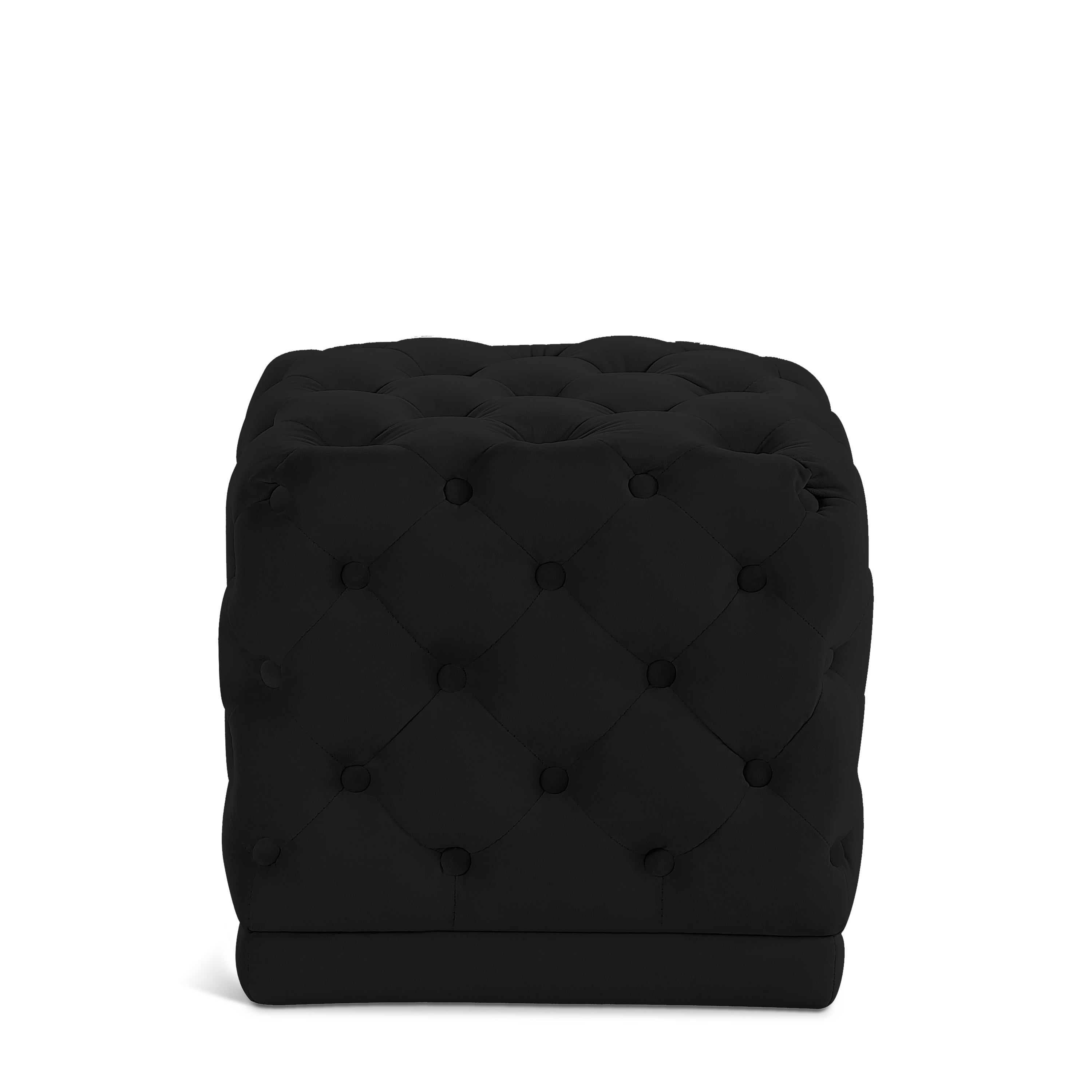 Stella Black Velvet Ottoman/Stool