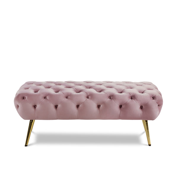 Amara Pink Velvet Bench