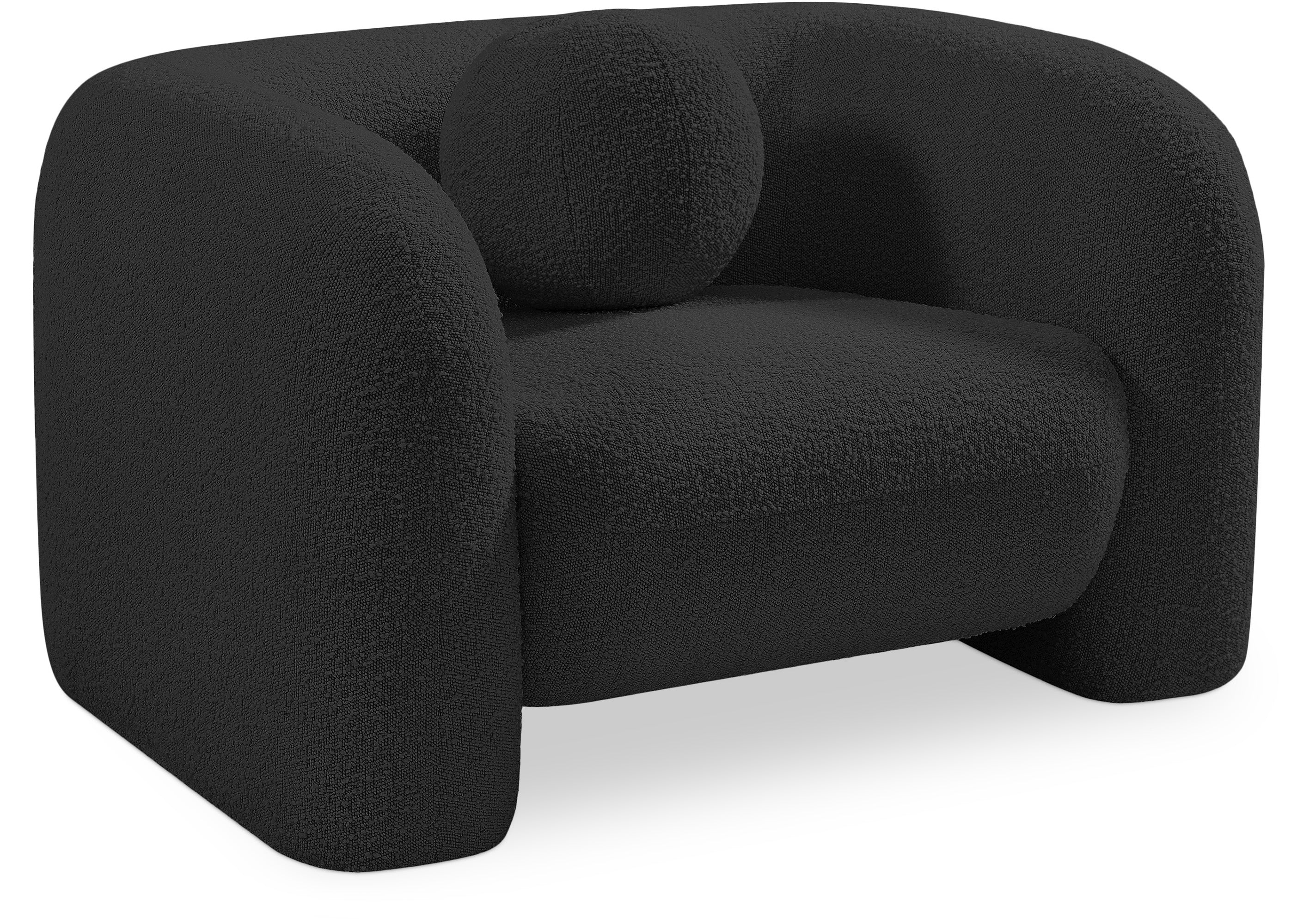 Emory Black Boucle Fabric Chair