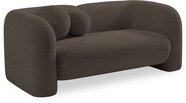 Emory Brown Boucle Fabric Loveseat