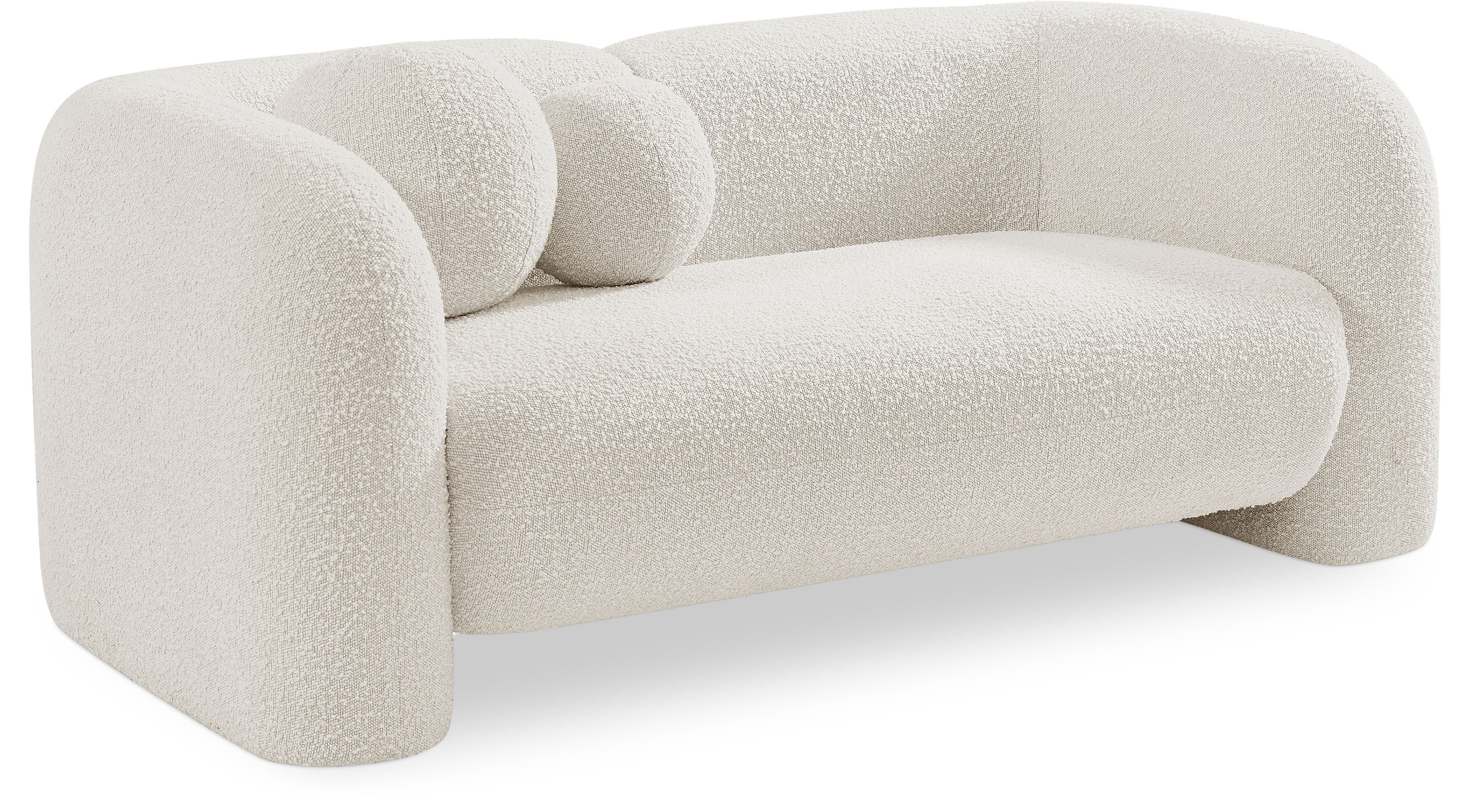 Emory Cream Boucle Fabric Loveseat