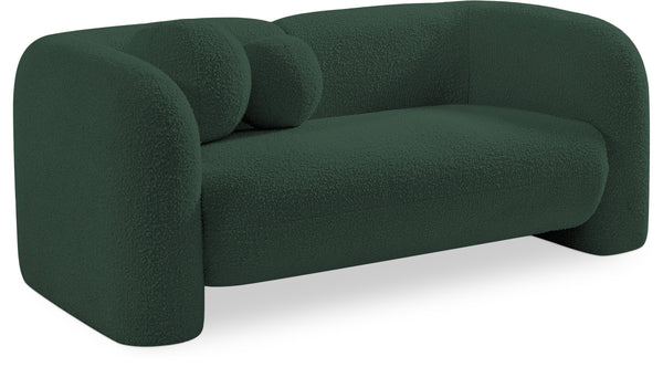 Emory Green Boucle Fabric Loveseat