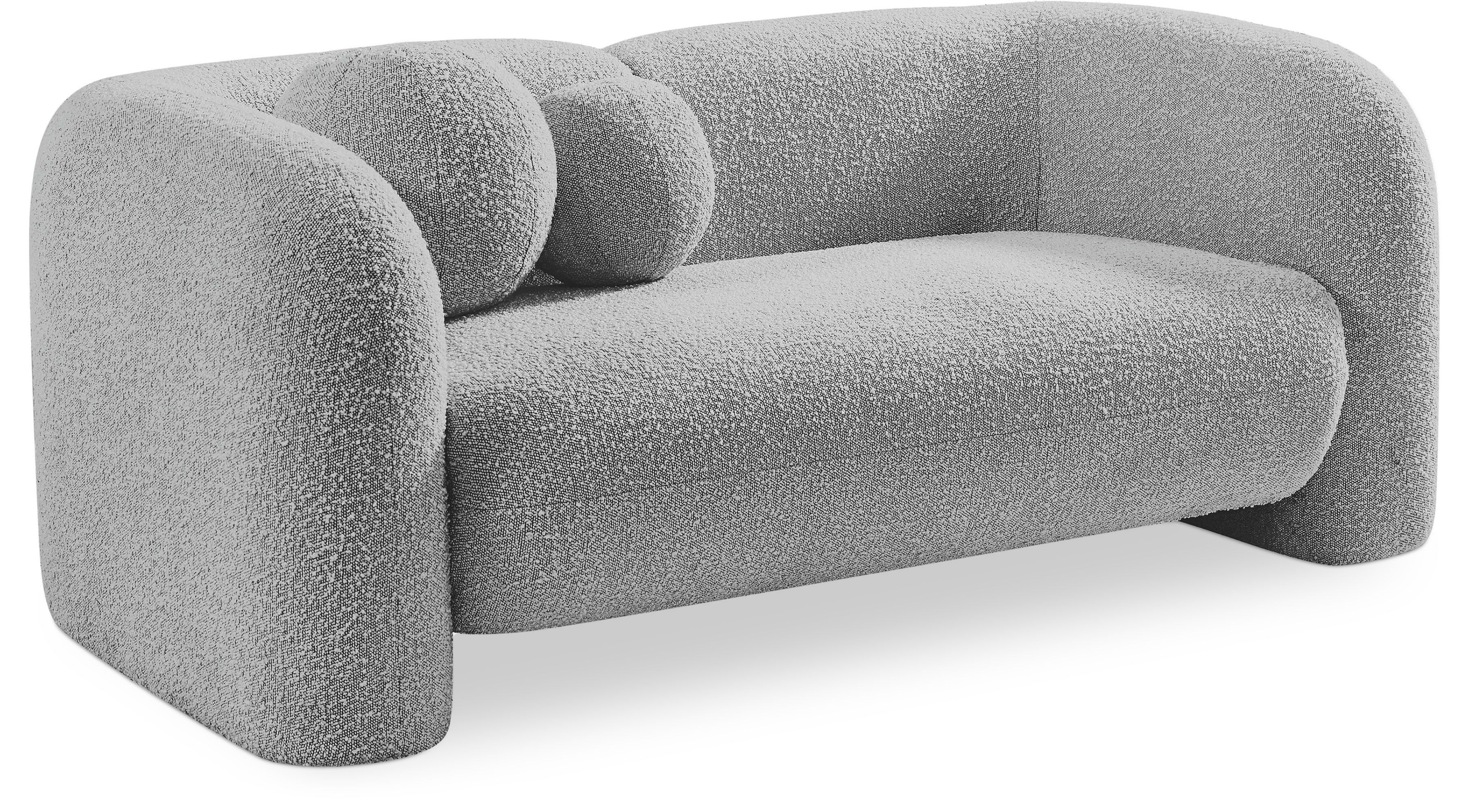 Emory Grey Boucle Fabric Loveseat