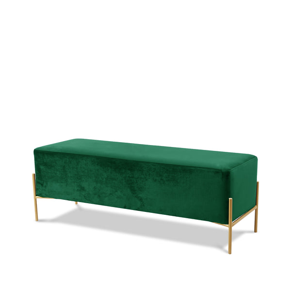 Isla Green Velvet Bench