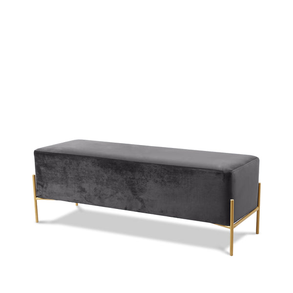 Isla Grey Velvet Bench