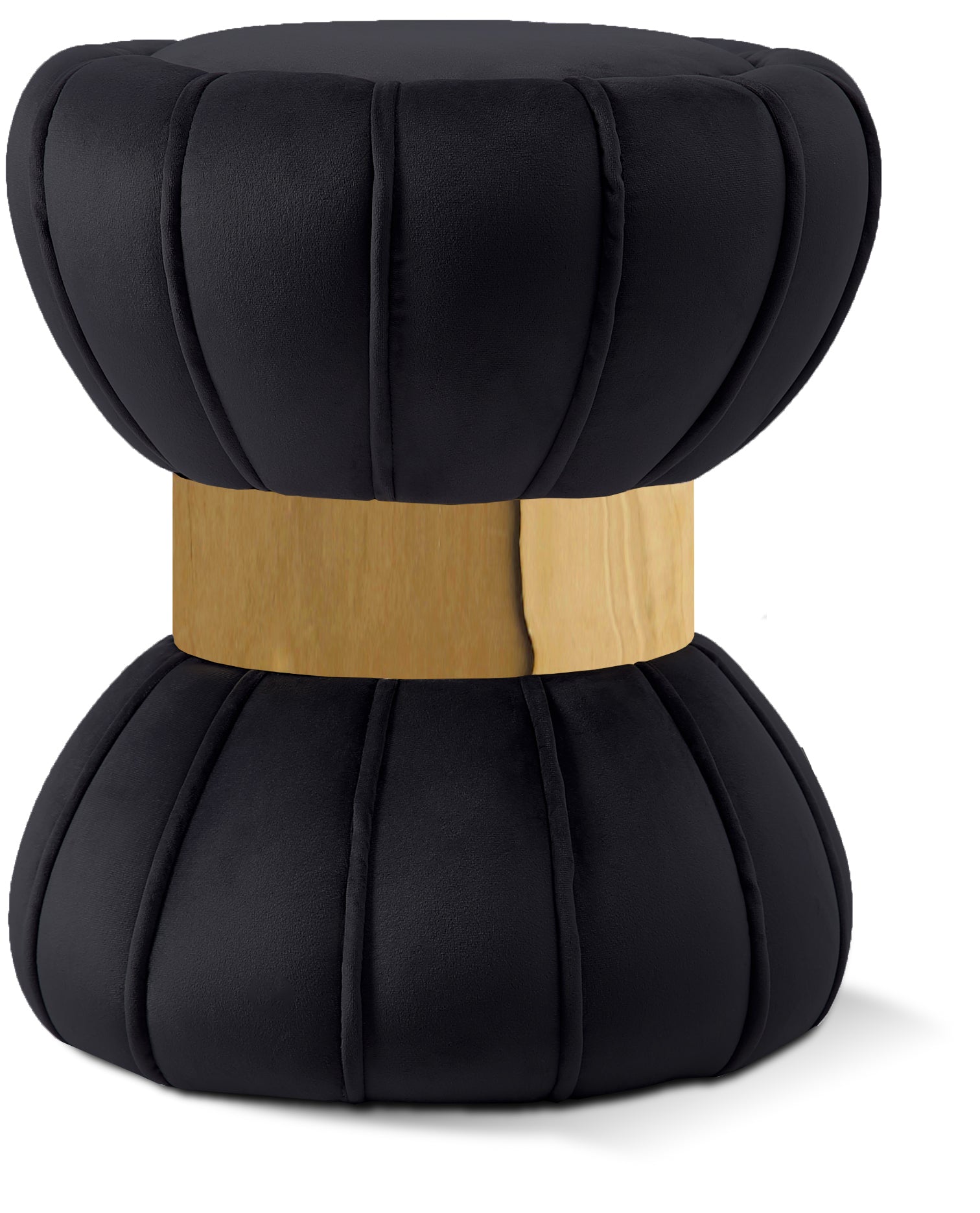 Vino Black Velvet Ottoman/Stool